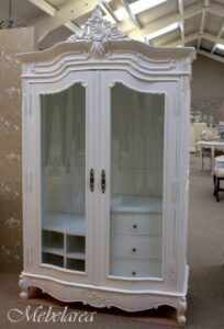 Lemari Pakaian Ukiran Pintu Kaca Luxury
