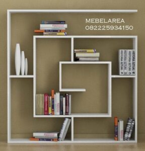 gambar-rak-buku-minimalis-kayu-modern-warna-putih-duco