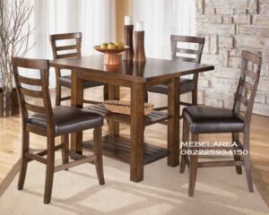 Set Meja Bar Minimalis Kayu Solid