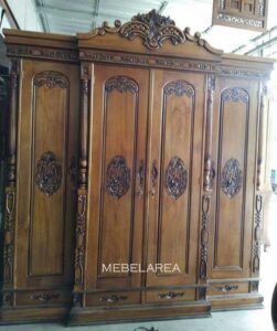 LEMARI PAKAIAN 4 PINTU JATI