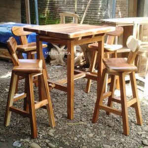 kursi bar | meja bar | kursi bar trembesi | meja bar trembesi | set kursi bar kayu