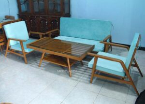 set kursi tamu retro kayu jati