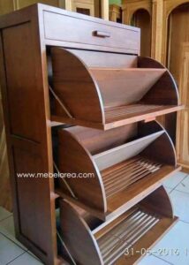 Gambar Rak Sepatu Jati Minimalis Modern Model Lemari