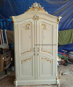 Lemari Pakaian 2 Pintu Warna Duco Putih