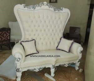 Jual Sofa Pengantin Model Sofa Sahrini Ukiran Mewah Warna Duco Putih