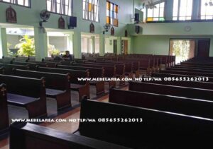 Bangku gereja kayu jati minimalis model terbaru