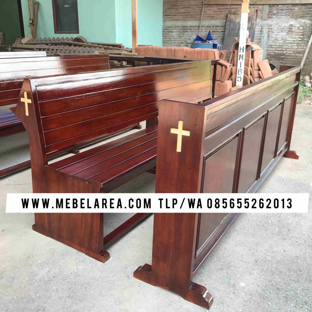 Bangku Gereja Protestan Kayu Jati Modern