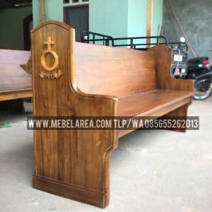 Bangku Gereja HKBP Minimalis Modern Kayu Jati