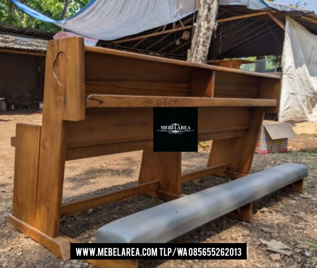 Desain Bangku Gereja Minimalis Kayu Jati